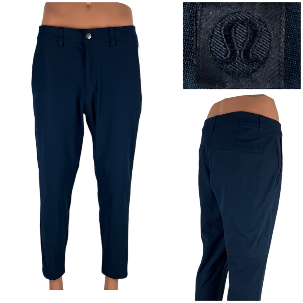 Lululemon Mens 33 Pants Commission Blue lm5af0s Casual Actual Inseam 27” EUC